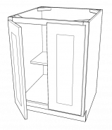 SC-B30FHD Shaker Brown Base Full Height Door Cabinet 30"W × 34 1/2"H × 24"D