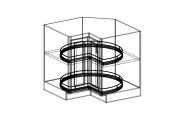 SG-LS36 Shaker Gray Lazy Susan Corner Base Cabinet 36"W × 34 1/2"H × 24"D(it comes with stainless wire basket)