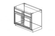 SMD-SB42 Slim Shaker Black Sink Base Cabinet 42"W × 34 1/2"H × 24"D
