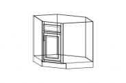 SW-DCSB36 Shaker White Diagonal Corner Sink Base Cabinet 36"W × 34 1/2"H × 24"D