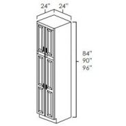 SW-UC2490 Shaker White Utility Cabinet 24"W × 90"H × 24"D