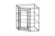 SW-GDWDC2430 Shaker White Diagonal Wall Glass Cabinet 24"W × 30"H × 12"D(white interior color)